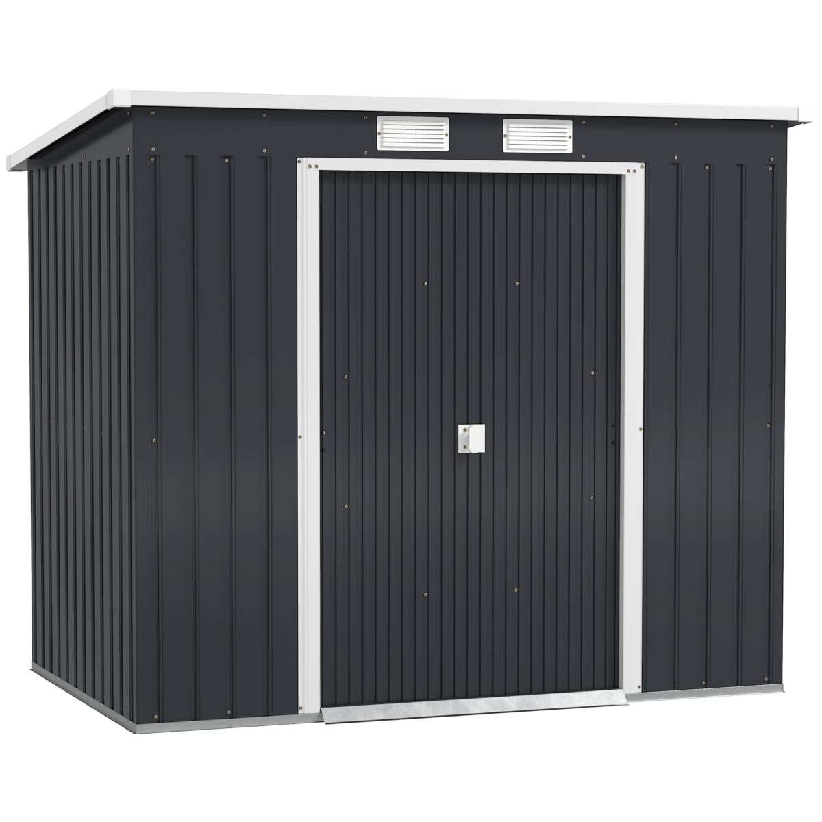 cortex-london-windsor-7-x-4ft-metal-garden-storage-shed-double-door-dark-grey