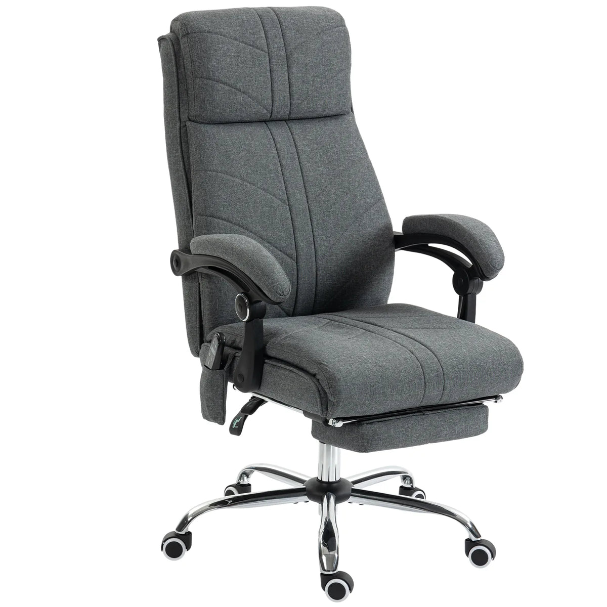 Vinsetto High Back Vibration Massage Office Chair with Footrest, Heated, Grey