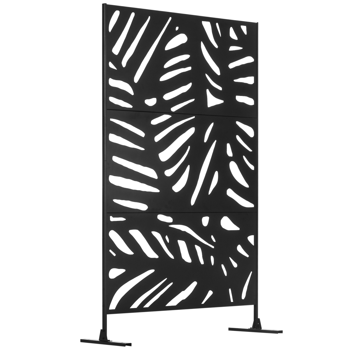 cortex-london-windsor-leaf-steel-garden-privacy-screen-black
