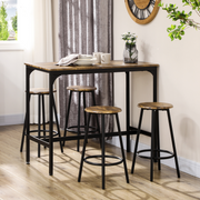 cortex-london-york-rustic-brown-black-mdf-metal-pub-table-and-four-stools