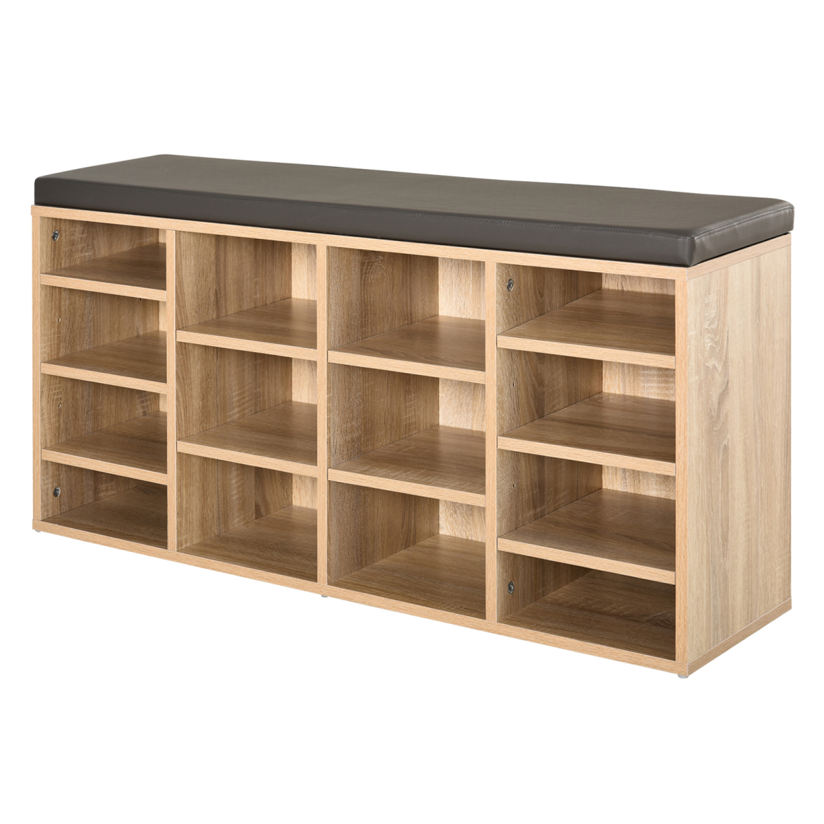 cortex-london-york-multistorage-brown-shoe-rack-with-cushion-and-14-compartments