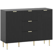 HOMCOM 2-Door Sideboard with 3 Drawers and Adjustable Shelves - Black