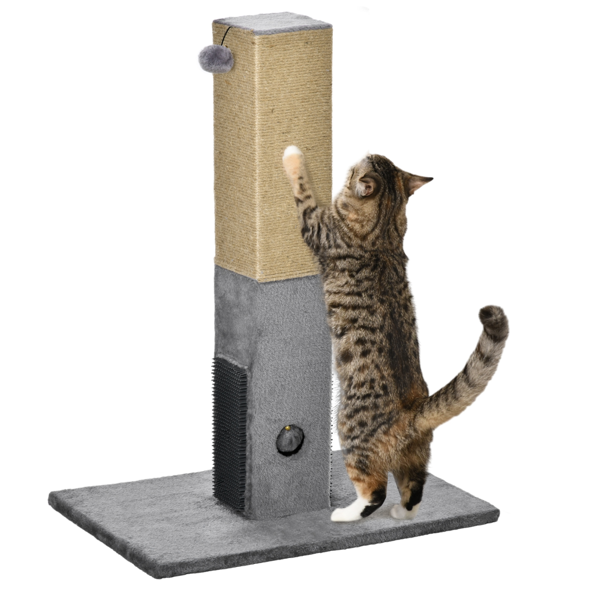 cortex-london-windsor-grey-cat-scratching-post-79cm-jute-hidden-toy-bell