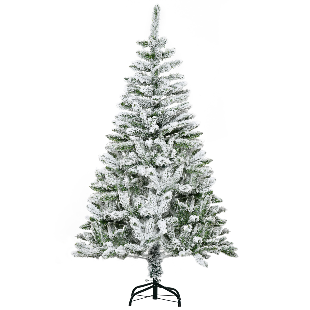 5ft Snow Flocked Artificial Christmas Tree w/ Realistic Branch Tips HOMCOM