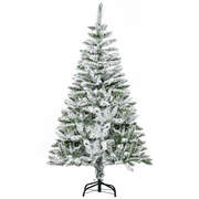5ft Snow Flocked Artificial Christmas Tree w/ Realistic Branch Tips HOMCOM