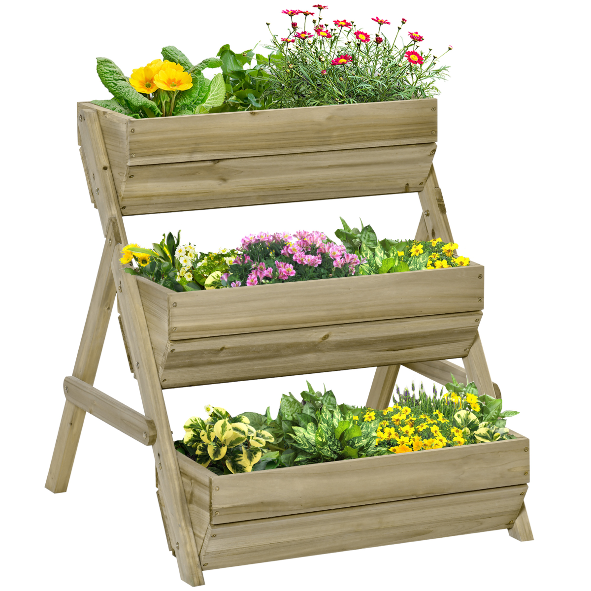 cortex-london-canterbury-three-tier-raised-garden-bed-120x68x80cm-green