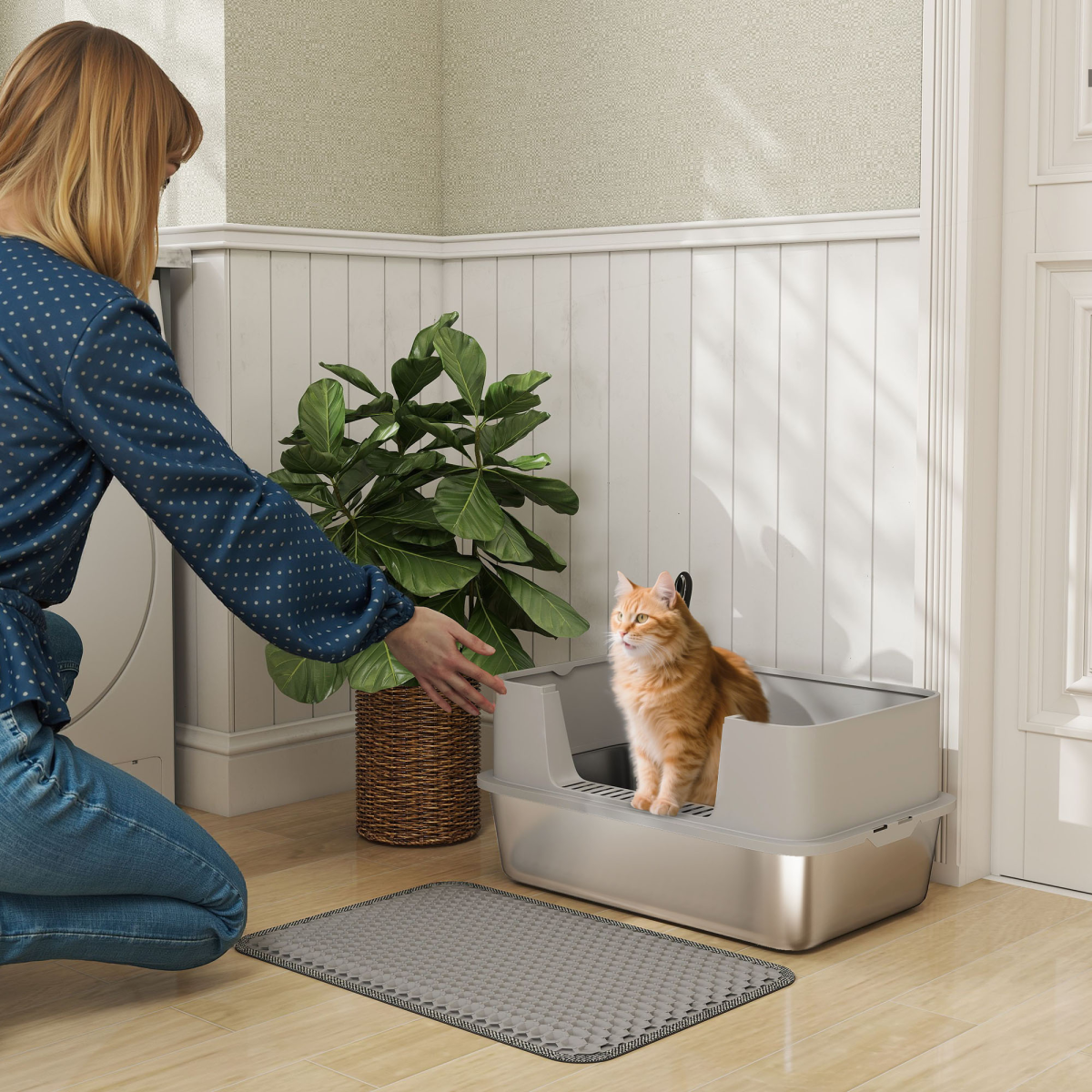 cortex-london-windsor-stainless-steel-cat-litter-box-grey