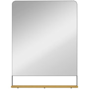 HOMCOM Wall Mirror with Wood Shelf - Black