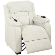HOMCOM Power Recliner Armchair with Massage and Heat, Electric Reclining Chair with Wide Spring Seat, Cream White