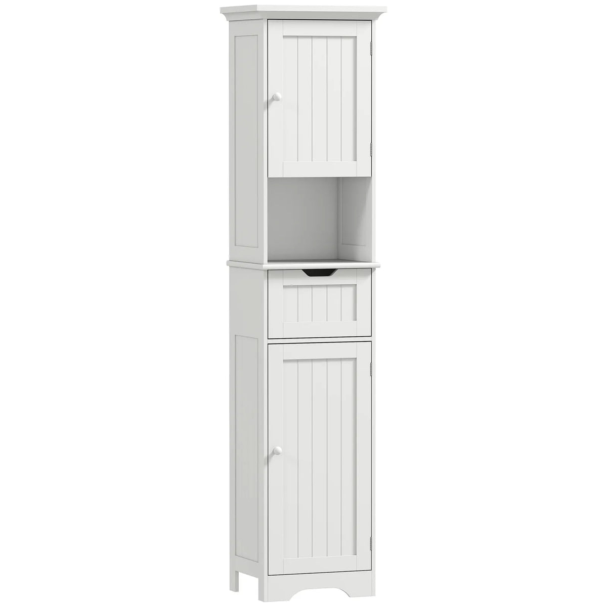 HOMCOM Slim Bathroom Storage Cabinet, with Sensor Lights - White