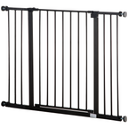 Pressure Fit Dog Gate Pet Barrier for stairs doorway, 76-107cm Width Black