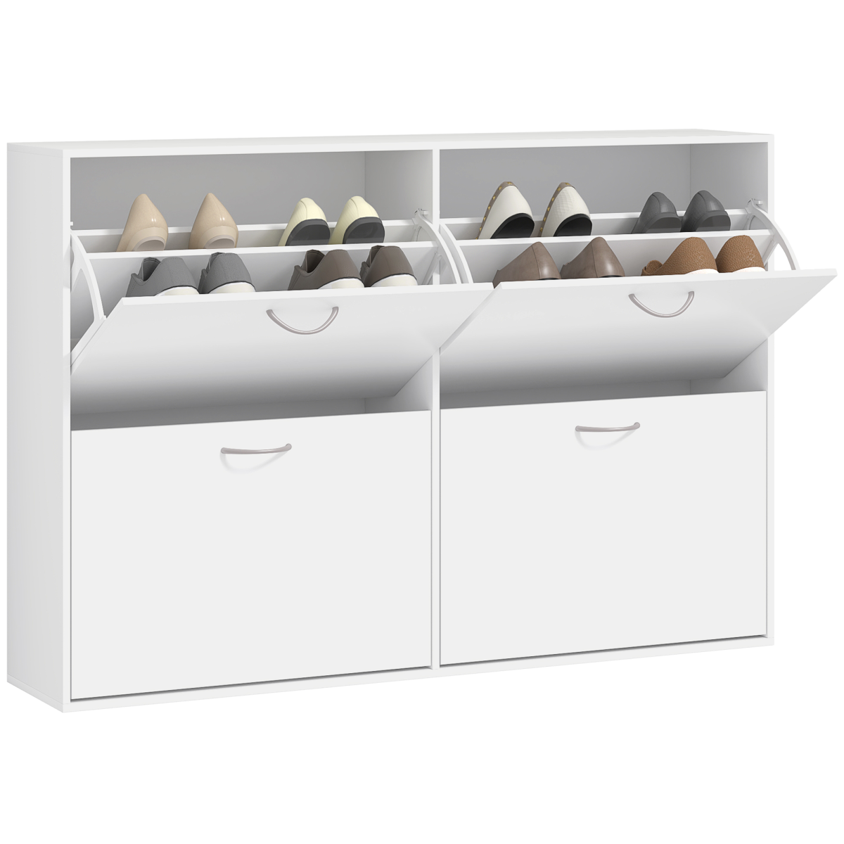 cortex-london-windsor-white-4-drawer-shoe-cabinet-with-adjustable-shelves