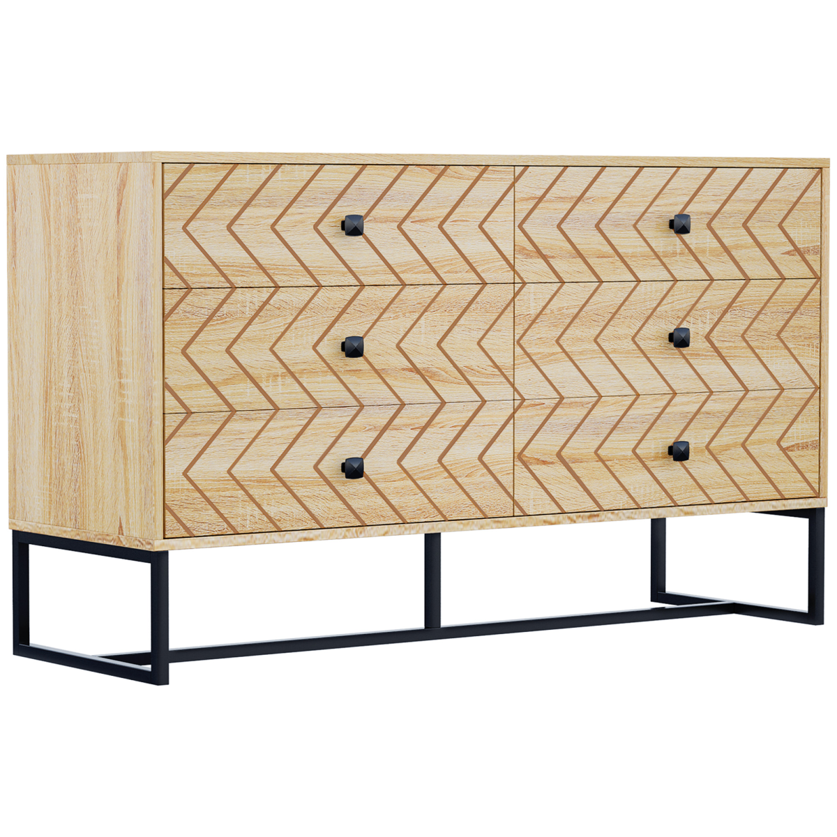 cortex-london-windsor-zig-zag-six-drawer-storage-cabinet-black-handles-metal-base