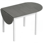 HOMCOM 4-6 Person Wooden Drop-Leaf Table - Grey