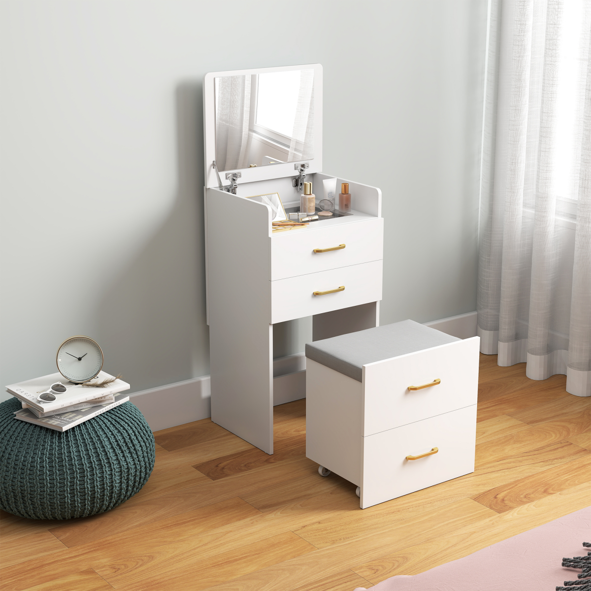 cortex-london-windsor-white-three-in-one-dressing-table-set-flip-up-mirror-glass-tabletop