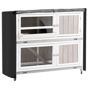 cortex-london-windsor-two-tier-wooden-rabbit-hutch-with-wheels-grey-pawhut