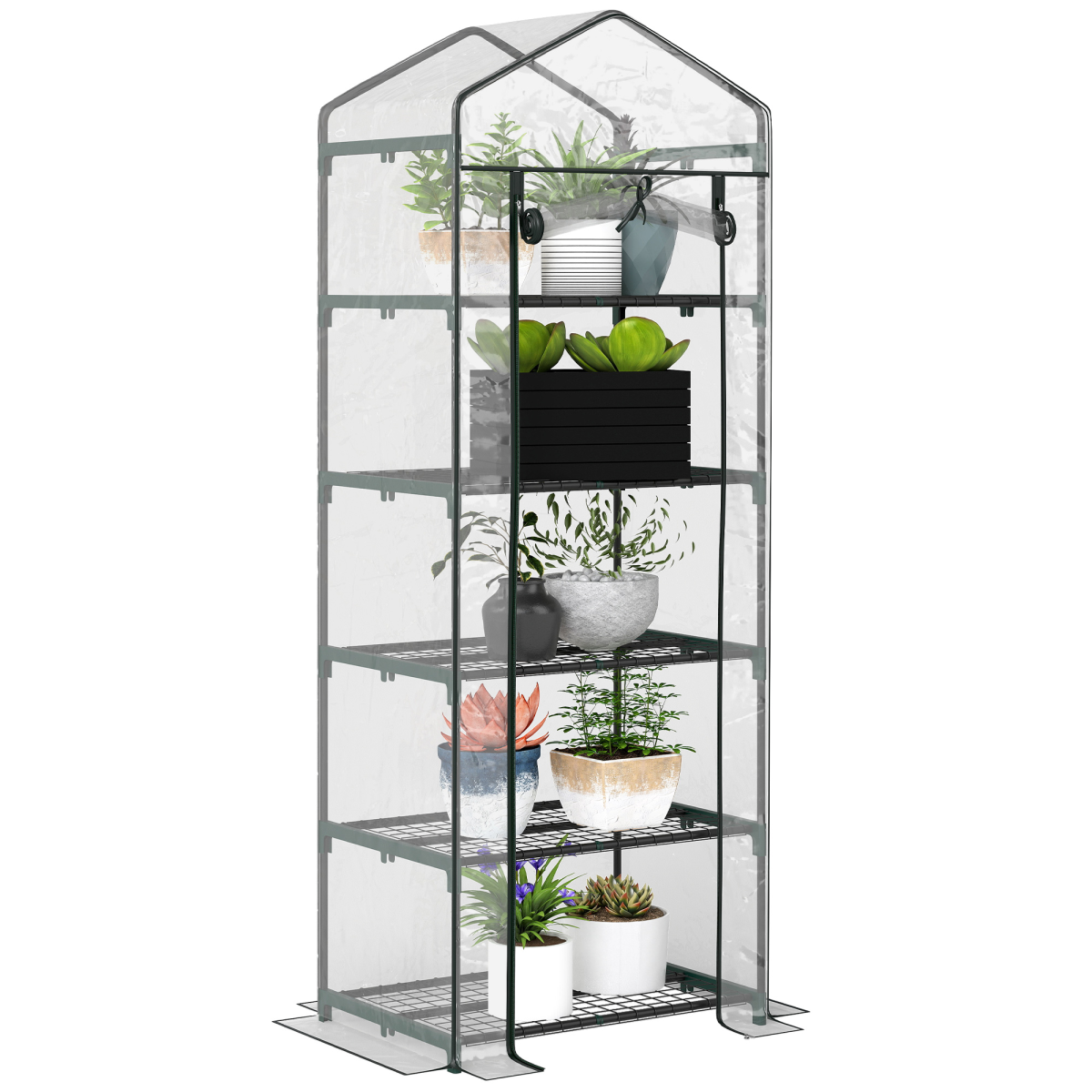cortex-london-kensington-five-tier-steel-frame-greenhouse-transparent-pvc-cover