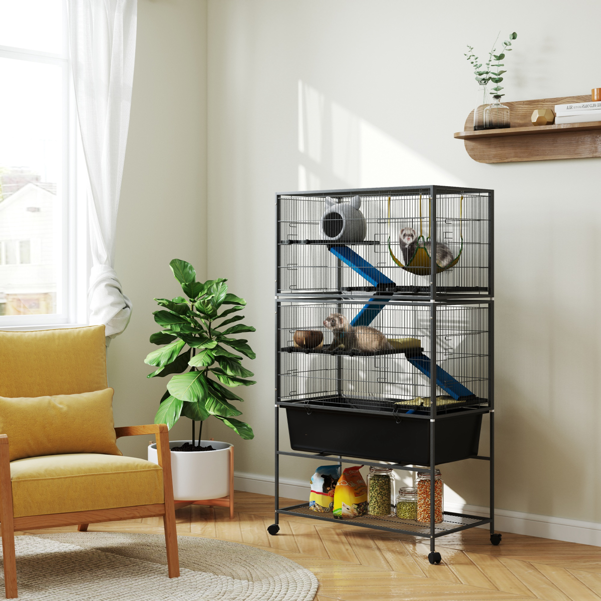 cortex-london-windsor-five-tier-chinchilla-cage-dark-gray-steel-pp