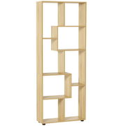 178cm 8-Shelf Bookcase w/ Melamine Surface Oak Tone Multipurpose 8-Grid