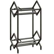 HOMCOM 50 CD Storage Rack, 2-Tier Metal CD Storage Unit, Free Standing, Easy to Assemble, Black