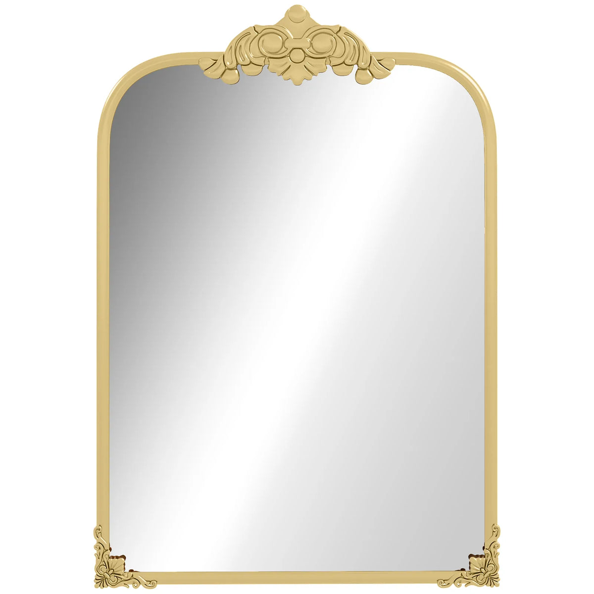 HOMCOM Wall Mirror, Decorative Baroque Mirror with Metal Frame, for Bedroom and Living Room, 60 x 87 cm, Gold Tone