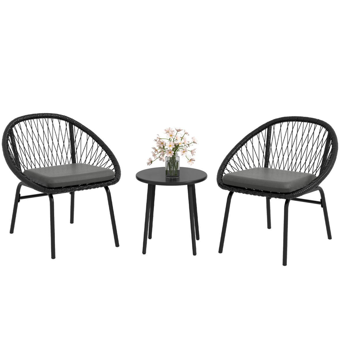 cortex-london-windsor-rattan-bistro-set-two-chairs-coffee-table-black-dark-grey