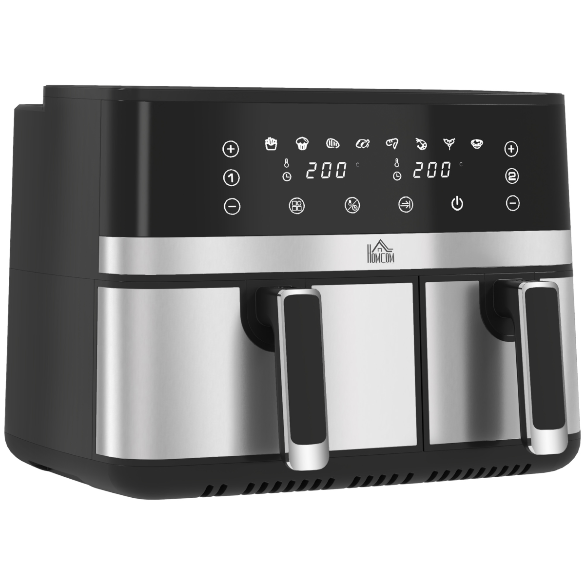 cortex-london-windsor-dual-zone-air-fryer-eight-point-five-litre-2700w-black-silver