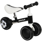 AIYAPLAY Balance Bike for Kids 1-2 Years, Toddler Bike with Adjustable Seat and Lighting Rear Wheels for Boys and Girls, Black