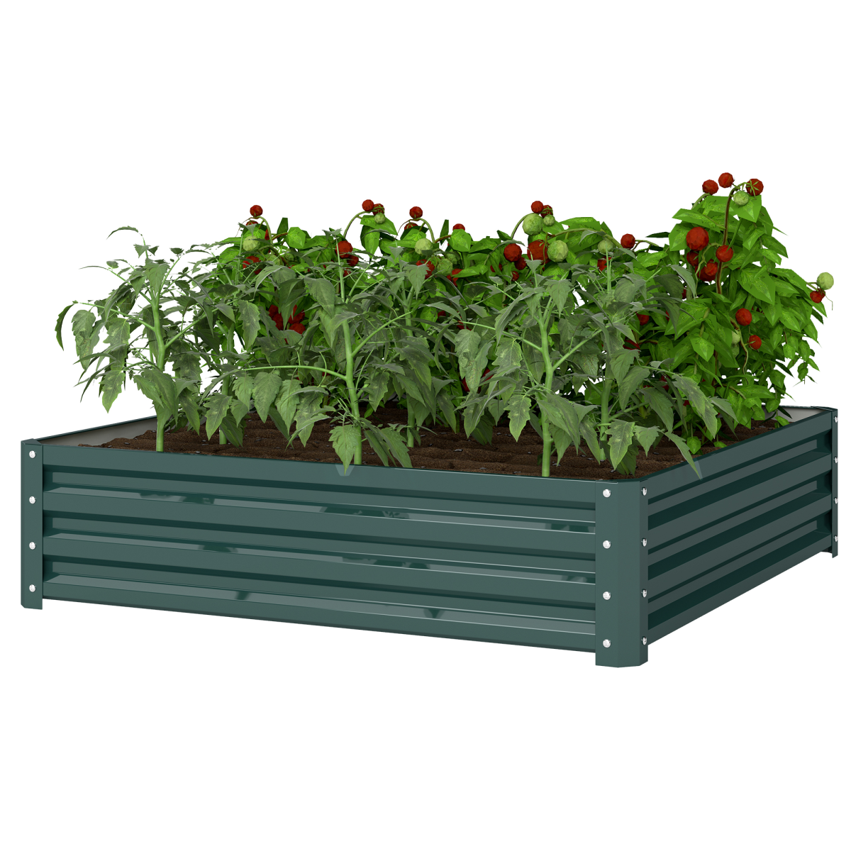 cortex-london-kew-green-galvanised-steel-raised-garden-bed-120x120cm