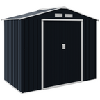 Lockable Garden Shed Large Patio Roofed Foundation 7ft x 4ft,Grey Vent