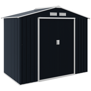 cortex-london-windsor-lockable-grey-galvanised-steel-garden-shed-7ft-4ft-vented