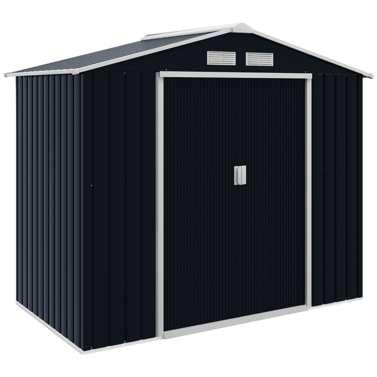 cortex-london-windsor-lockable-grey-galvanised-steel-garden-shed-7ft-4ft-vented