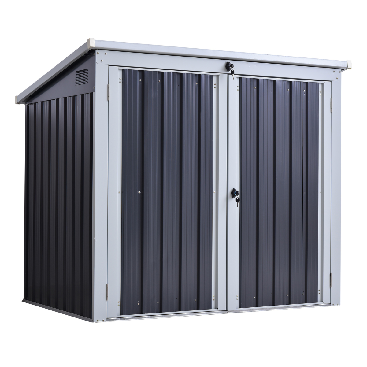 cortex-london-windsor-steel-wheelie-bin-storage-shed-double-door-lid