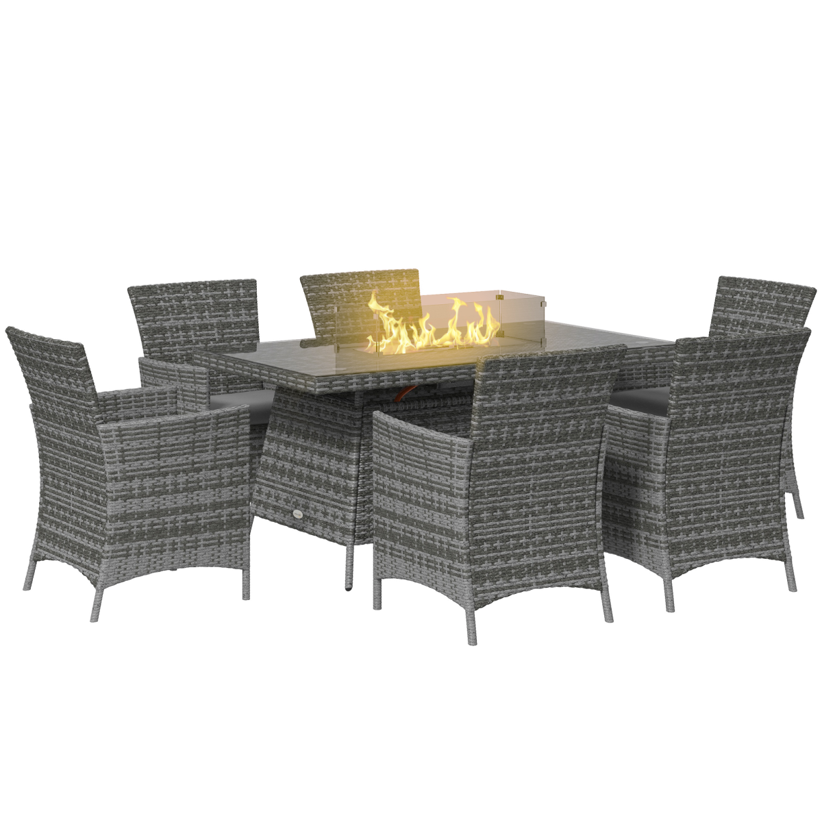cortex-london-windsor-grey-rattan-fire-pit-dining-set-six-armchairs