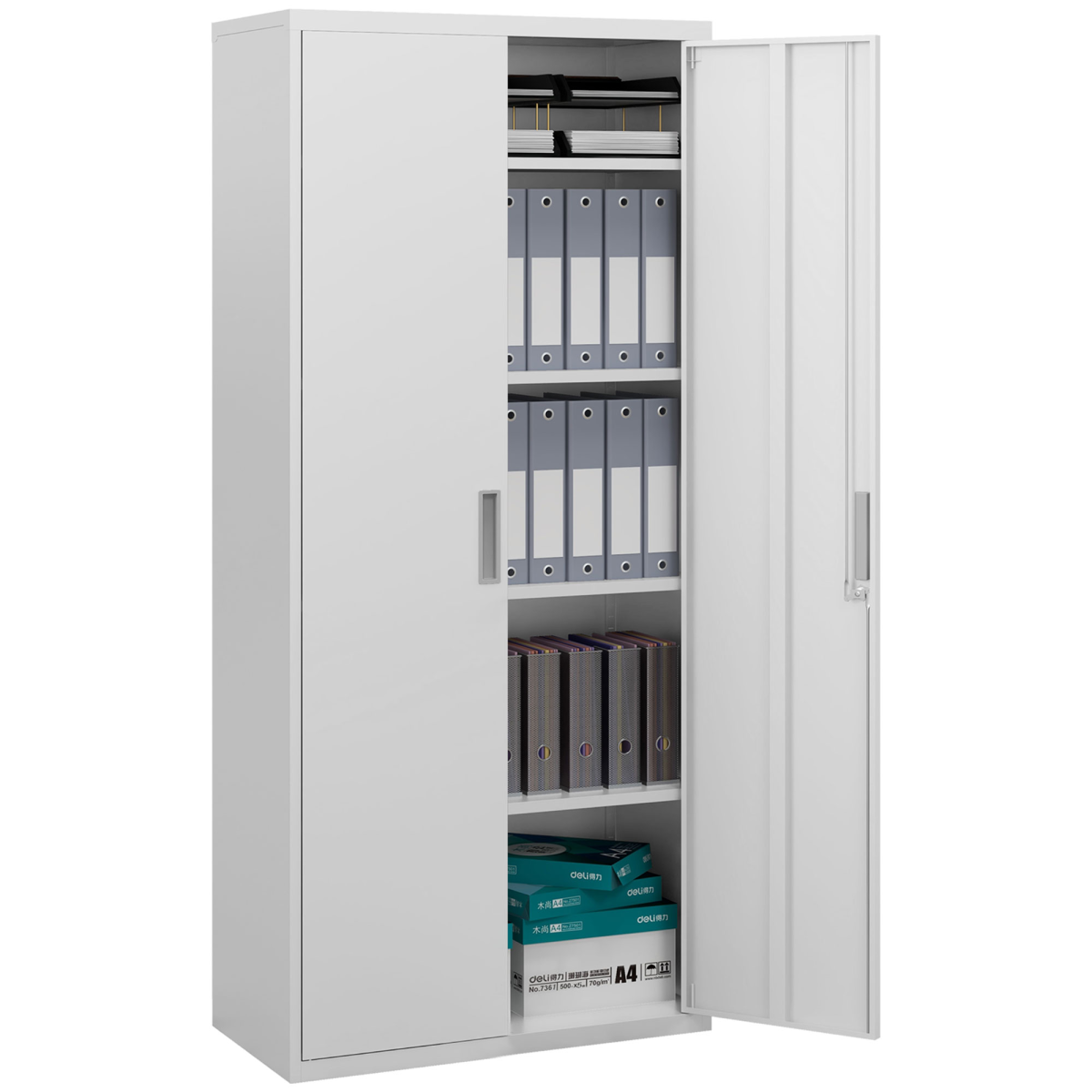 cortex-london-windsor-white-steel-storage-cabinet-five-adjustable-shelves