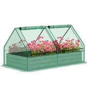 cortex-london-kew-raised-garden-bed-planter-greenhouse-green-dark-grey