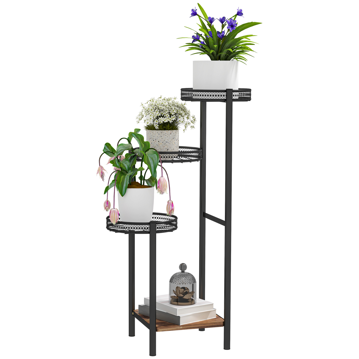 cortex-london-york-four-tier-metal-plant-shelf-black-carbonised-finish