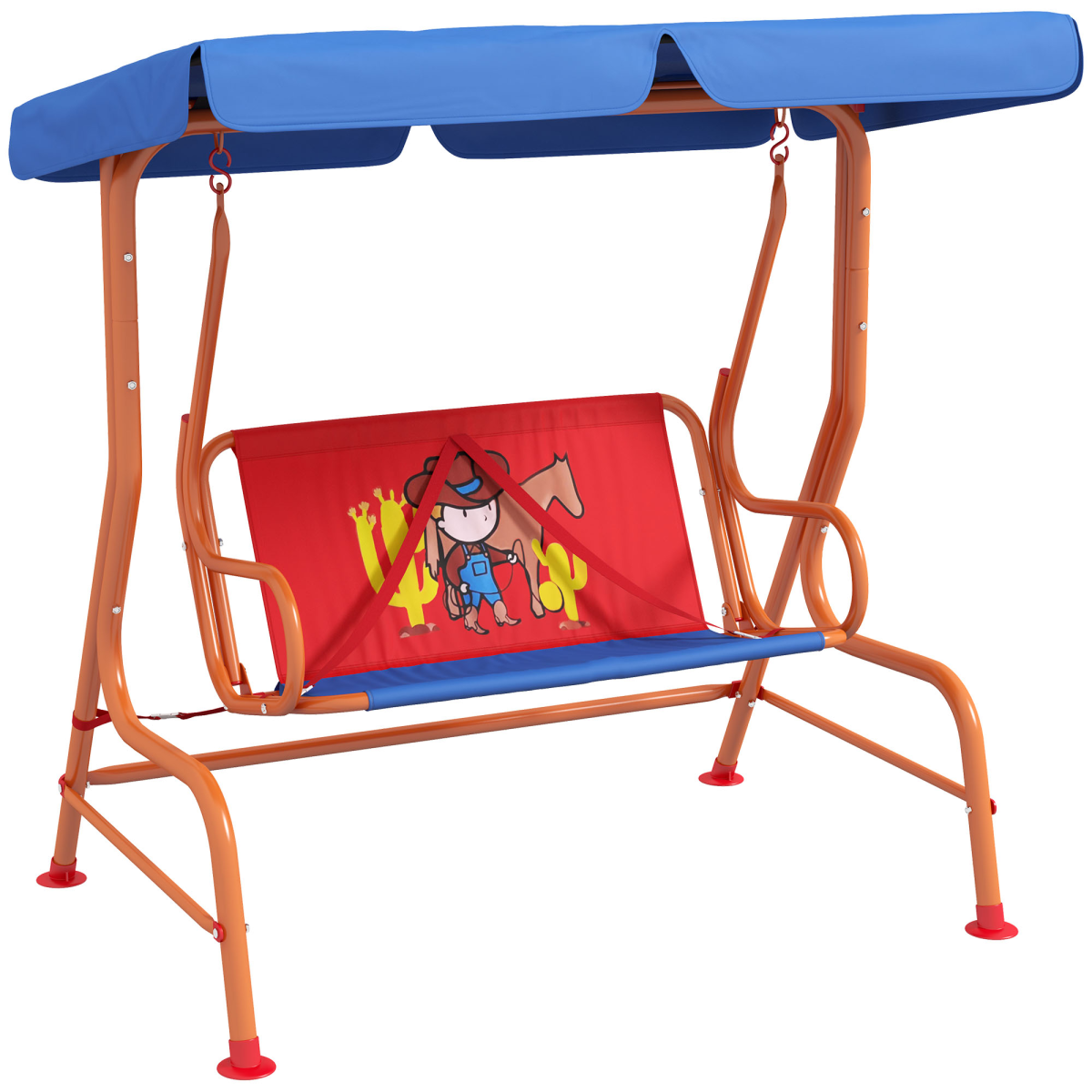 cortex-london-bristol-cowboy-kids-two-seater-swing-chair-adjustable-canopy