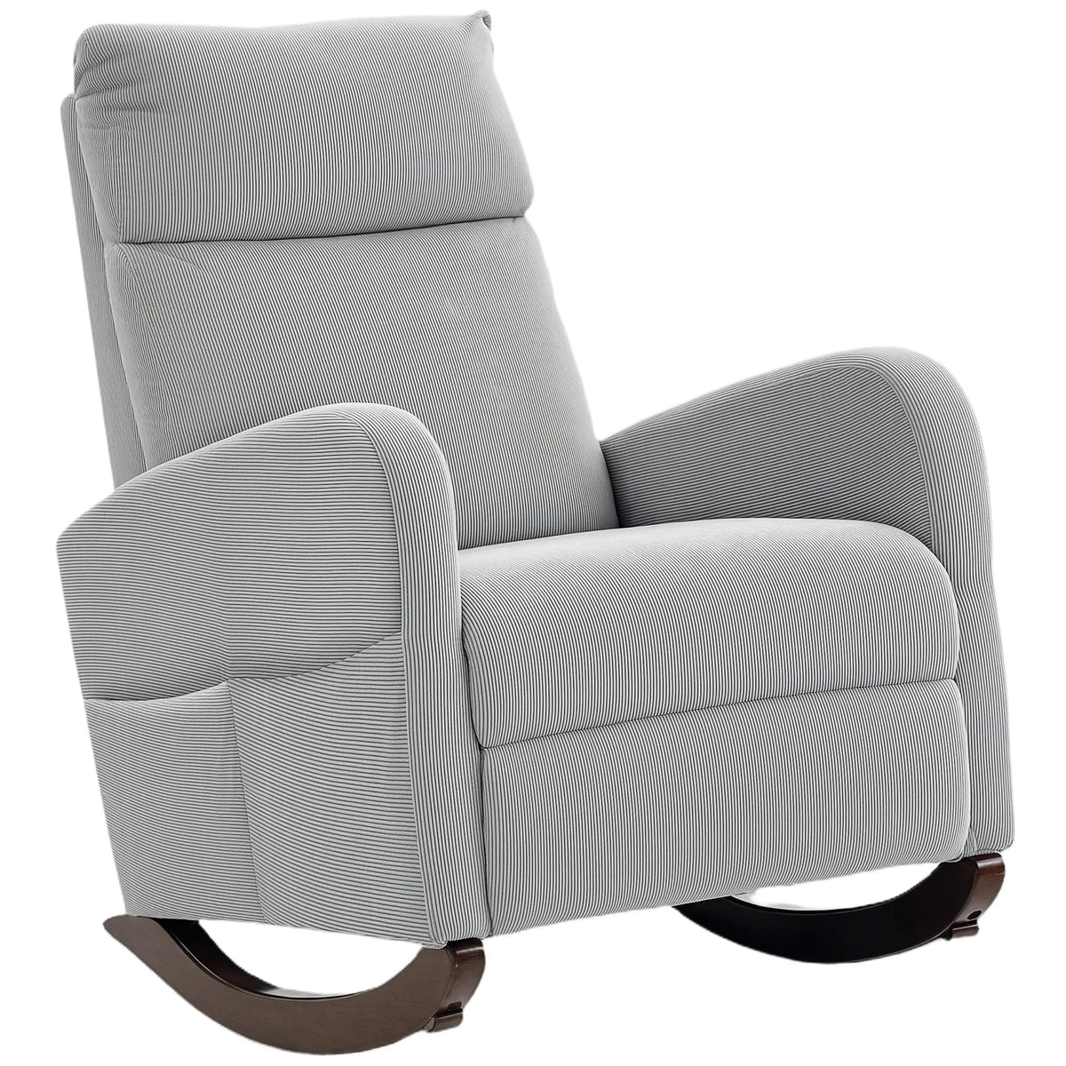 HOMCOM Corduroy Rocking Armchair - Grey