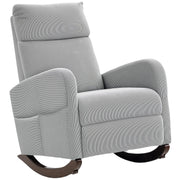 HOMCOM Corduroy Rocking Armchair - Grey
