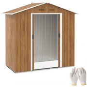 cortex-london-york-metal-garden-shed-brown-wood-effect