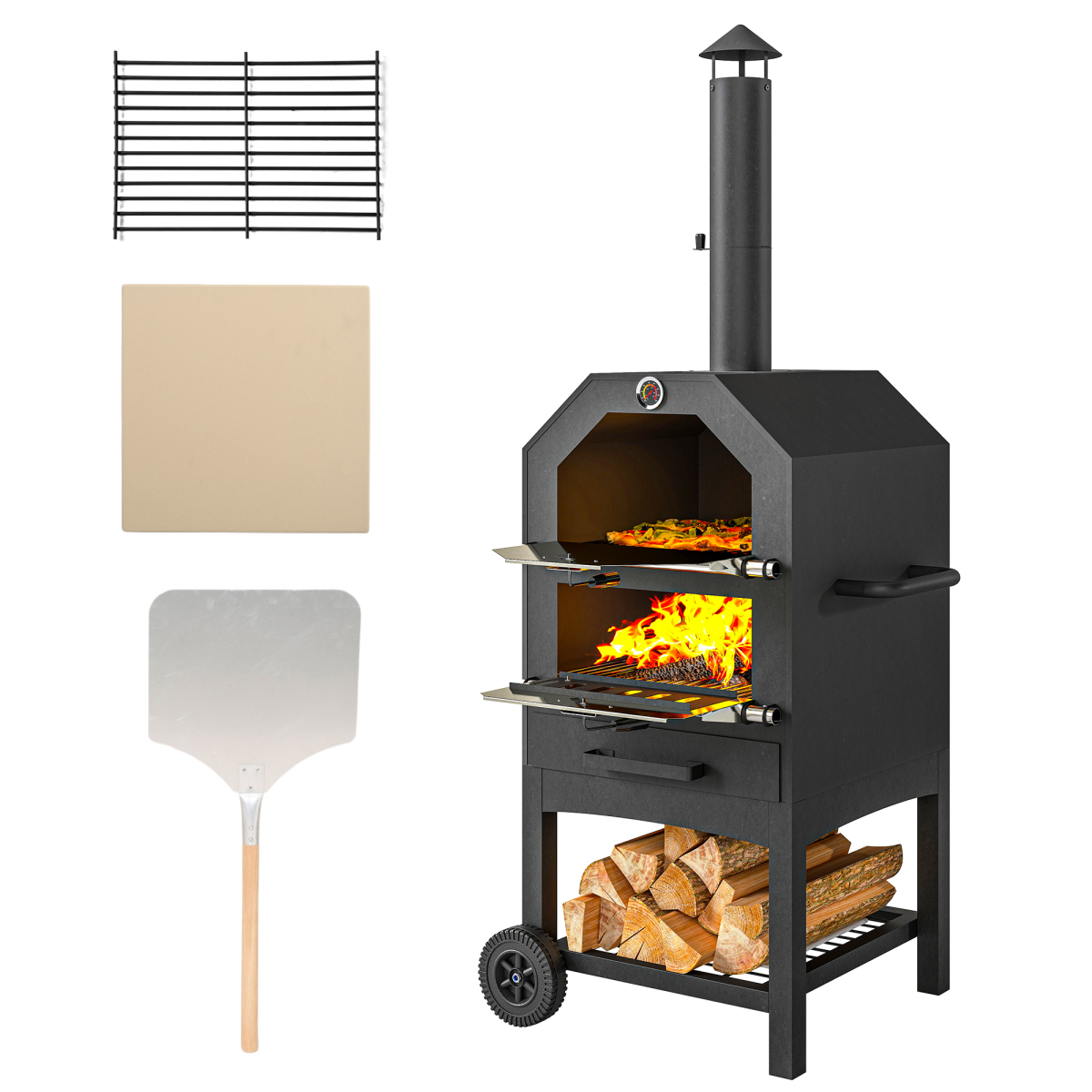 cortex-london-windsor-outdoor-pizza-oven-charcoal-grill-black-rain-cover-shelf-wheels