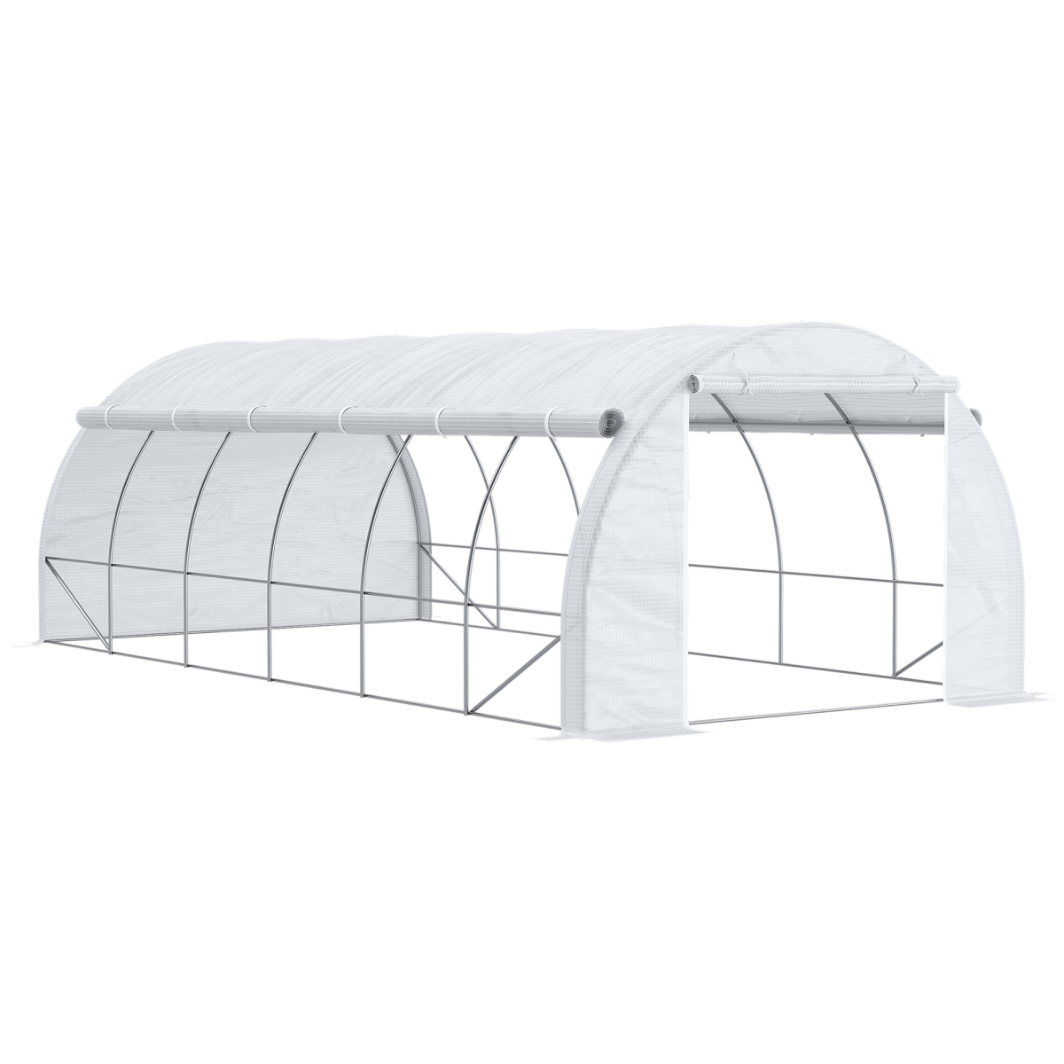 cortex-london-windsor-polytunnel-greenhouse-white-steel-frame