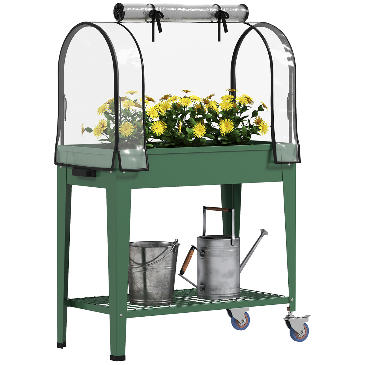 cortex-london-kensington-mobile-raised-garden-bed-greenhouse-green