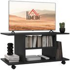 Mobile TV Stand Bookshelves in Black