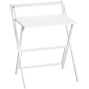 HOMCOM 70 cm Folding Computer Desk with Monitor Shelf - White