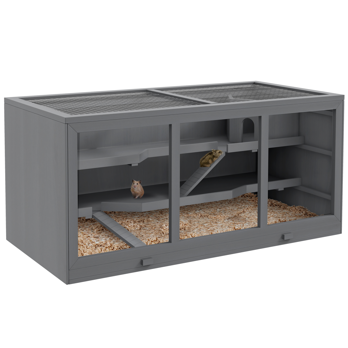 cortex-london-windsor-wooden-hamster-cage-with-exercise-play-house-grey-fir-plastic-tray