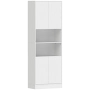 HOMCOM 170 cm Kitchen Pantry Cabinet, Freestanding Storage Cabinet with Soft-Close Hinges, White Wood Effect