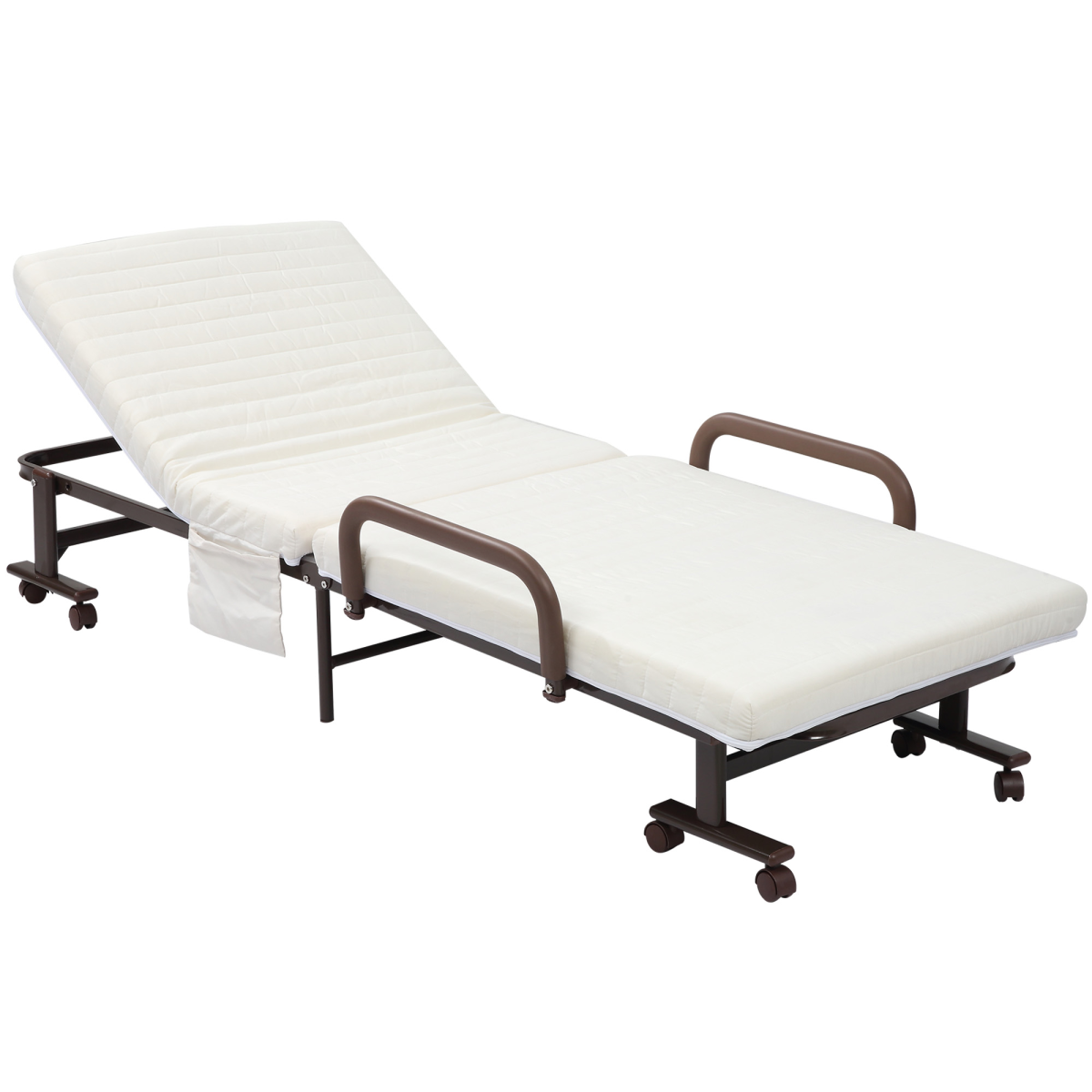 cortex-london-windsor-brown-folding-guest-bed-with-mattress-and-wheels