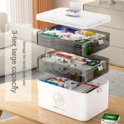 3-Layer Medicine Cabinet Family Storage Dustproof Large Capacity Case Organizer